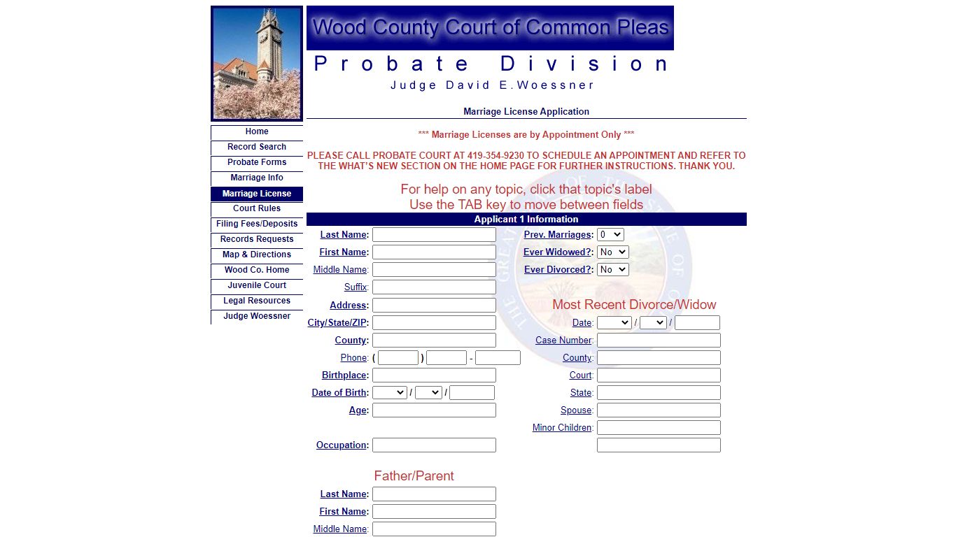 Wood County Government: Court of Common Pleas - Probate ...